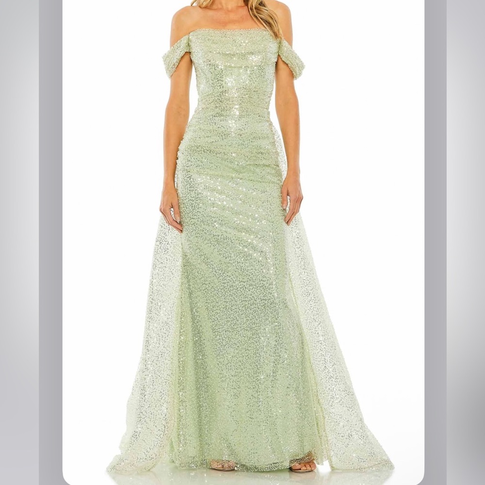 Mac Duggal 20515 Long A Line Formal Overskirt Dress Size 12 NWT